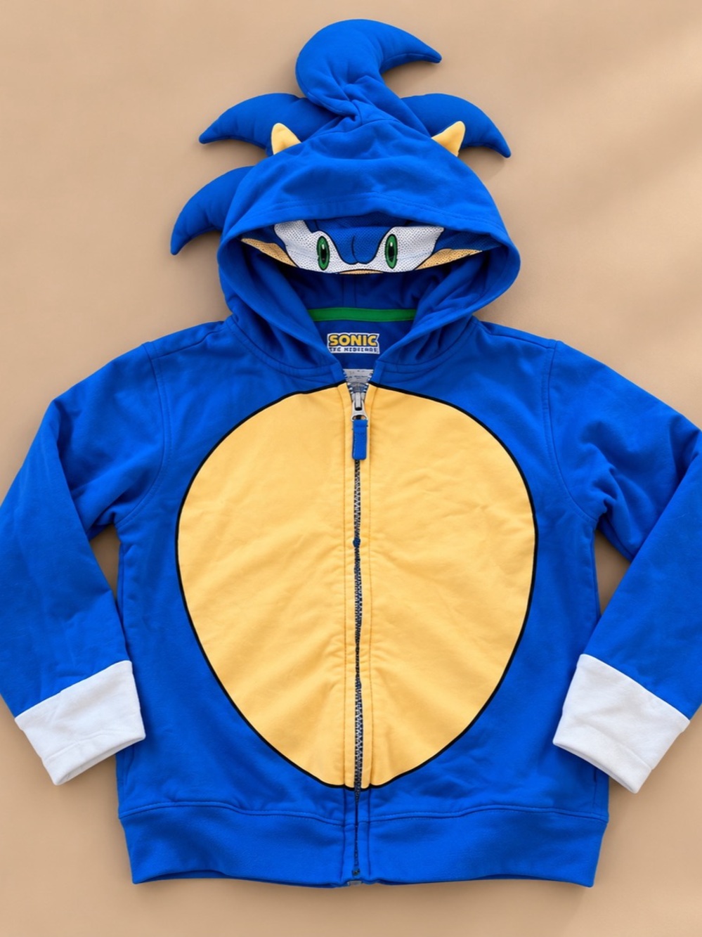 Sonic the Hedgehog Kids Costume Hoodie Youth Medium 3D Spikes